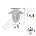 ROMIX SPINKI A15054 / door upholstery clip mb white 