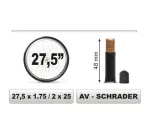 innerrör 27, 5x1, 75/2, 25 typ av-schrader, rörlängd 48mm