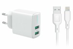 2 x USB 2.4A väggladdare + iPhone-kabel