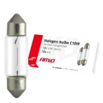 Halogenlampor C10W Festoon 36mm 12V 10 st Amio-02556