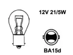 Glödlampa med metallfot 12v 21/5w (ba15d)