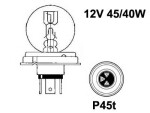 Glödlampa med metallfot 12v r2, p45t