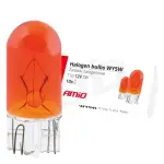 Halogenlampor WY5W T10 5W W2.1x9.5D Amber 12V 10 st Amio-01481