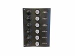 Brytarpanel 6-spaksbrytare, autom. skydd. 12v med LED-indikatorlampor