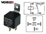 Relä 12v 20/30a, 87a med 5 plintar., med montering, wehrle 12v