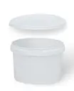 Kulbehållare vit plast 0,24l med lock 0070197