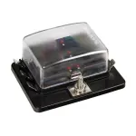 säkringsblock 12/24v, 6 utgångar, led-indikator