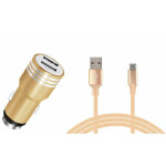 Set billaddare 2 x usb 2.4a + kabel mikro