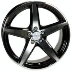Acc sport 5 svart polerad 66,6 15x6,5 5x112 offset 38