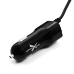 laddare bil micro usb / plus usb svart 12/24v