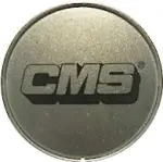 cms kapsel, grå metallic, svart logotyp, 67mm