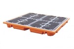 Kingspan fatställ 4 fat, kapacitet 215l, mått 1410x1410x140 mm, orange