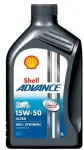 1 liter full cylinder för en 4t motorcykel. shell advance 4t ultra 15w50