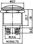 startbrytare metall 12v 20a 19mm