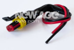 2-stifts superseal 1,5-kontakt med kablar och lock