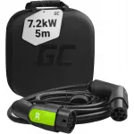 kabel för billaddning el typ 2 7,2kw 5m för laddning ev/phev