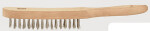 Toptul stålborste, med träskaft, 3 rader, längd 290mm