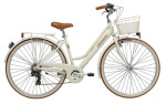 Cykel adriatica city retro för kvinnor, krämvit 