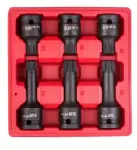 Spline-bitshylsnyckelsats M14, M16, M18 1/2 tums slagnyckel